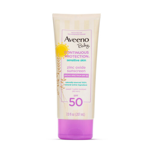 Aveeno Baby Continuous Protection Zinc Oxide Sunscreen with Broad Spectrum SPF 50 (207ml)
