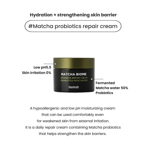 HEIMISH MATCHA BIOME INTENSIVE REPAIR CREAM 50ML - Image 3