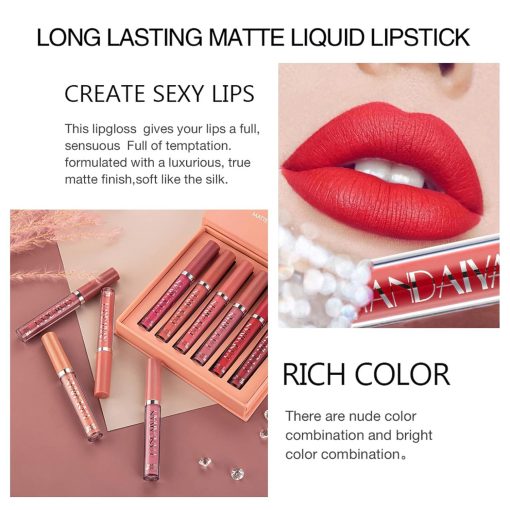 Handaiyan Matte Liquid Lipstick Set-A (6pcs) - Image 5
