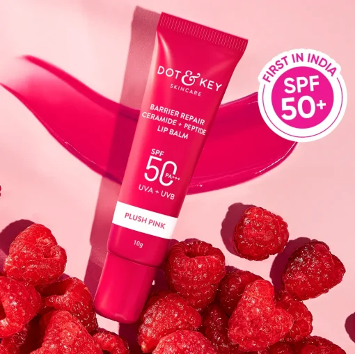 Dot & Key Barrier Repair Ceramide & Peptide Lip Balm - Plush Pink (10g)