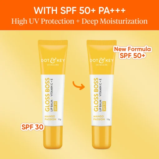 Dot & Key Gloss Boss Vitamin C + E Lip Balm SPF50 - Mango Passion (12g)
