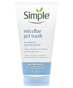 Simple Water Boost Micellar Gel Face Wash For Dry & Sensitive Skin 150ml cleanser