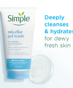 SIMPLE WATER BOOST MICELLAR GEL WASH FOR DRY SENSITIVE SKIN cleanser