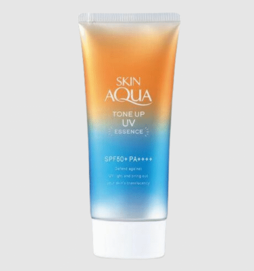 Rohto Skin Aqua Tone Up UV Essence Latte Beige SPF50+ PA++++ 80g - Image 1