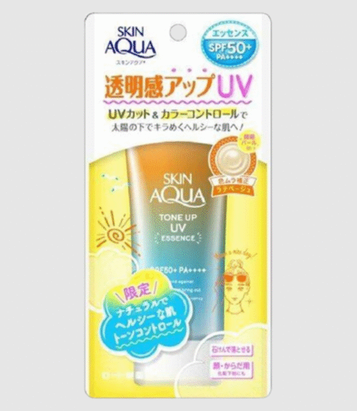 Rohto Skin Aqua Tone Up UV Essence Latte Beige SPF50+ PA++++ 80g - Image 2