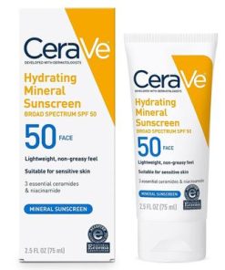 CeraVe Hydrating Mineral Sunscreen SPF 50 Face Lotion