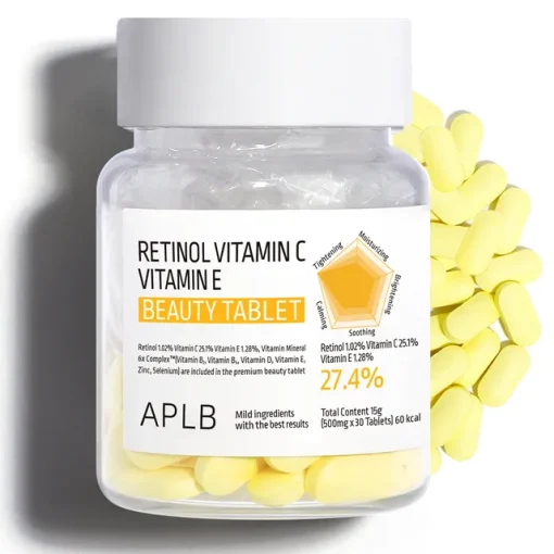 APLB Retinol Vitamin C Vitamin E Beauty Tablet 500mg x 30 Tablets - Image 1