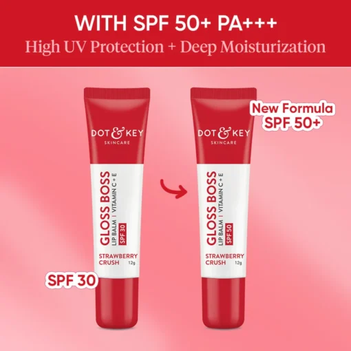Dot & Key Gloss Boss Vitamin C + E Lip Balm SPF50 - Strawberry Crush (12g)