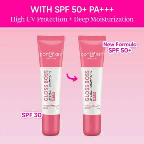 Dot & Key Gloss Boss Vitamin C + E Lip Balm SPF50 - Watermelon Rush (12g)