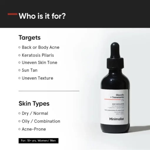 Minimalist 11% Glycolic + Tranexamic Body Exfoliator (60ml) - Image 3