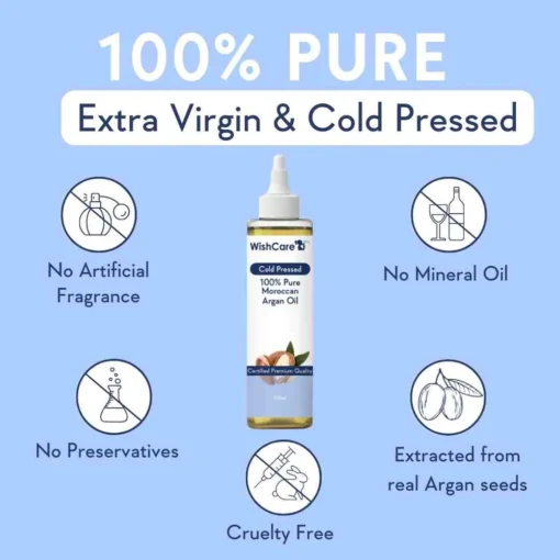 Wishcare 100% Pure Cold Pressed Moroccan Argan Oil (100ml) - Image 3
