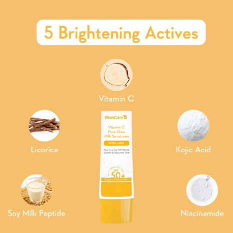 WishCare 2% Vitamin C Pure Glow Milk Sunscreen SPF50 PA++++ WishCare 2% Vitamin C Pure Glow Milk Sunscreen SPF50 PA++++ sunscreen