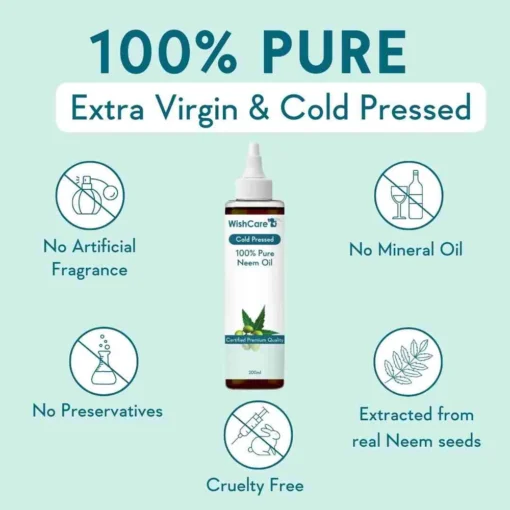 WishCare 100% Pure Cold Pressed Neem Oil (200ml) - Image 2