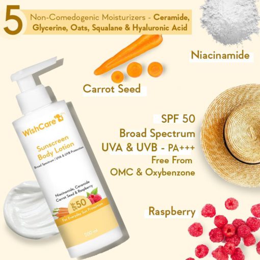 WishCare Sunscreen Body Lotion SPF50 Broad Spectrum (200ml) - Image 2