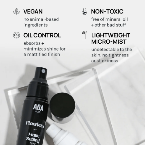 AOA FLAWLESS PRIMER & MATTE SETTING SPRAY AOA FLAWLESS PRIMER & MATTE SETTING SPRAY setting spray product image