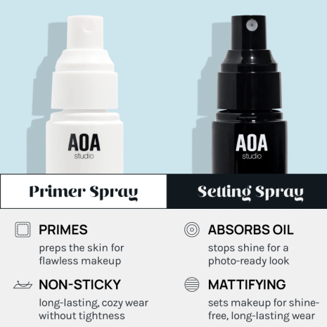 AOA FLAWLESS PRIMER & MATTE SETTING SPRAY AOA FLAWLESS PRIMER & MATTE SETTING SPRAY setting spray product image