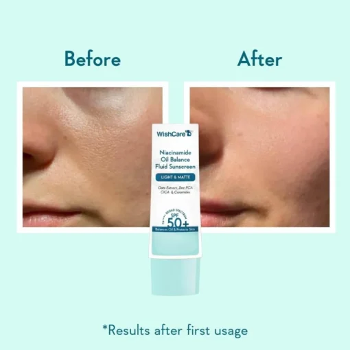 WishCare 5% Niacinamide Oil Balance Fluid Sunscreen SPF50+ PA++++ (50g) - Image 4