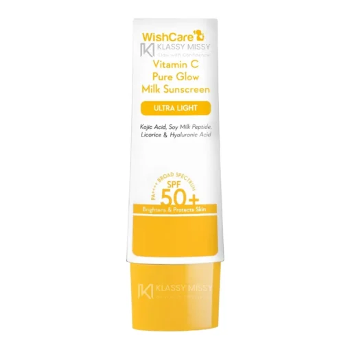 WishCare 2% Vitamin C Pure Glow Milk Sunscreen SPF50 PA++++ (50g) - Image 1