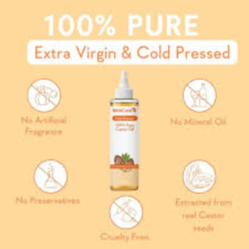 Wishcare 100% Pure Cold Pressed Castor Oil (200ml) - Image 2
