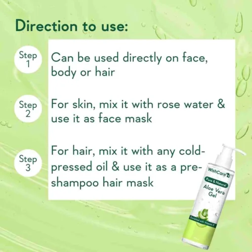 WishCare Pure Aloe Vera Gel With Vitamin E (200g) - Image 5