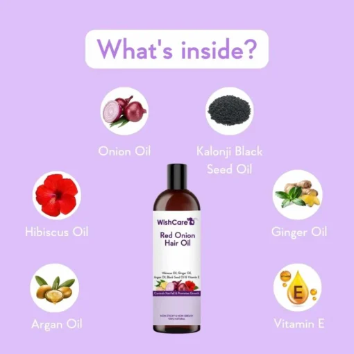 WishCare Red Onion Hair Oil (200ml) - Image 6