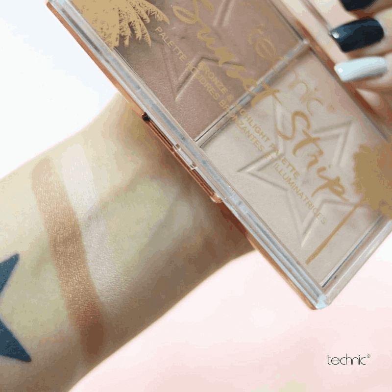 Technic Sunset Strip Bronze &Amp; Highlighter Duo Palette 2 TECHNIC SUNSET STRIP BRONZE & HIGHLIGHTER DUO PALETTE highlighter