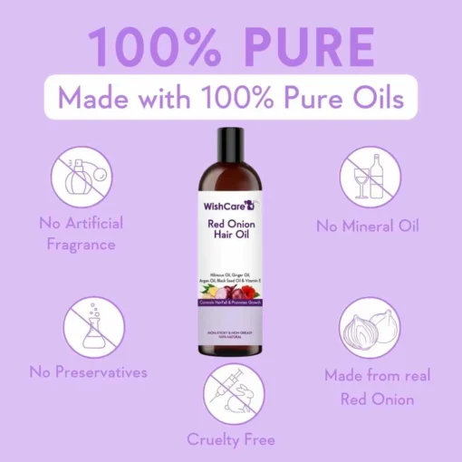 WishCare Red Onion Hair Oil (200ml) - Image 2