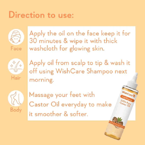 Wishcare 100% Pure Cold Pressed Castor Oil Wishcare 100% Pure Cold Pressed Castor Oil oil