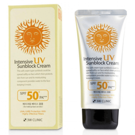 3W Clinic Intensive UV Sunblock Cream SPF 50+PA+++ sunscreen