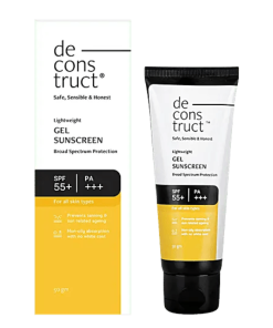 Deconstruct Lightweight Gel Sunscreen SPF55+ PA+++ 50g front packaging