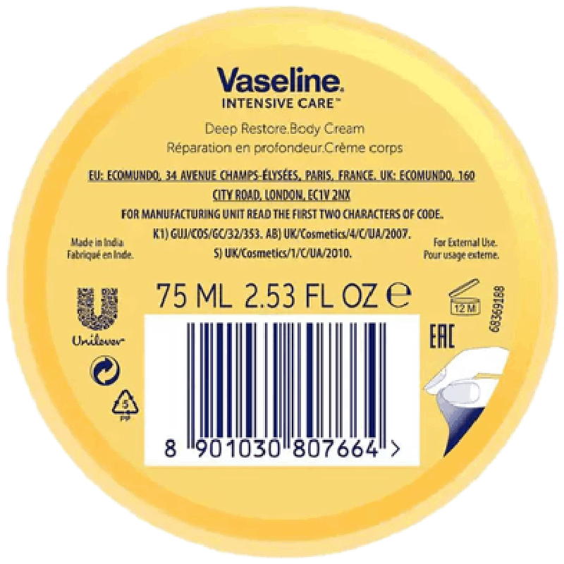 Vaseline Intensive Care Deep Restore Body Cream 3 Vaseline Intensive Care Deep Restore Body Cream lotion