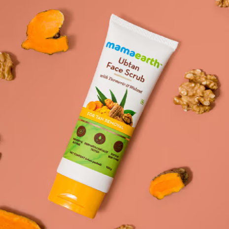 Mamaearth Ubtan Face Scrub with Turmeric & Walnut For Tan Removal Mamaearth Ubtan Face Scrub with Turmeric & Walnut For Tan Removal