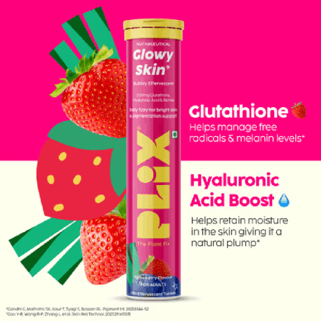 New Project (62) Plix Glutathione Glowy Skin Watermelon Flavour Effervescent Tablets