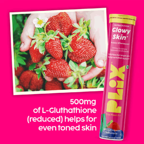 New Project (61) Plix Glutathione Glowy Skin Watermelon Flavour Effervescent Tablets