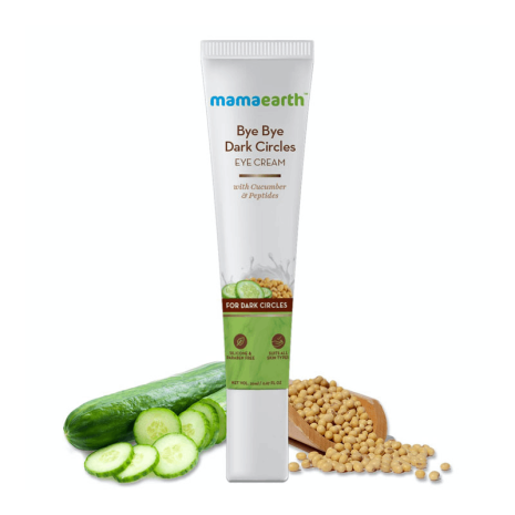 Mamaearth Bye Bye Dark Circles Eye Cream with Cucumber & Peptides moisturizer
