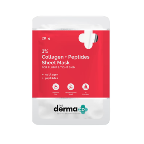 The Derma Co 1% Collagen + Peptides Sheet Mask