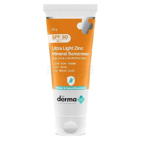 The Derma Co Ultra Light Zinc Mineral Sunscreen With SPF 50 PA+++