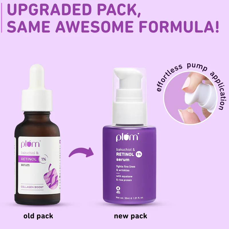 Plum 1% Retinol Face Serum With Bakuchiol 2 Plum 1% Retinol Face Serum With Bakuchiol