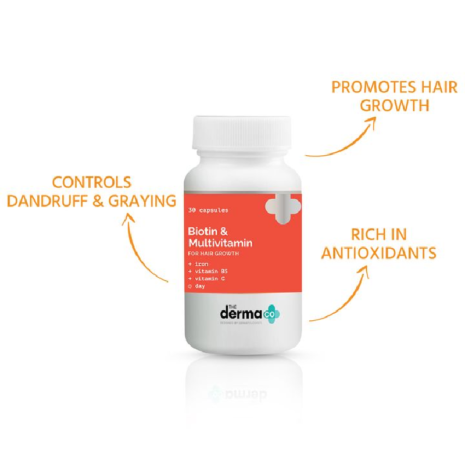 The Derma Co Biotin & Multivitamin For Hair Growth (30 Capsules) The Derma Co Biotin & Multivitamin For Hair Growth (30 Capsules)