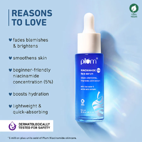 Plum 5% Niacinamide Face Serum With Rice Water Plum 5% Niacinamide Face Serum With Rice Water