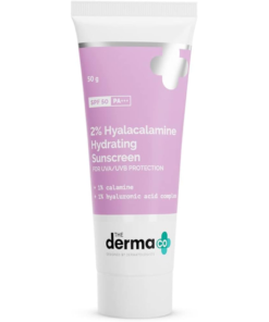 The Derma Co 2% Hyalacalamine Hydrating Sunscreen SPF50 PA+++