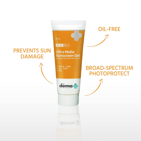The Derma Co Ultra Matte Sunscreen Gel SPF60 PA+++ The Derma Co Ultra Matte Sunscreen Gel SPF60 PA+++