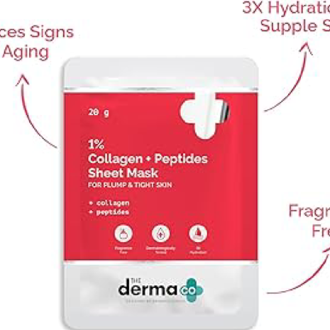 The Derma Co 1% Collagen + Peptides Sheet Mask The Derma Co 1% Collagen + Peptides Sheet Mask