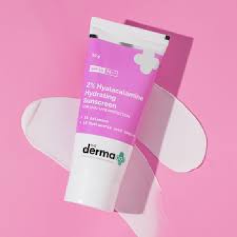 The Derma Co 2% Hyalacalamine Hydrating Sunscreen SPF50 PA+++ The Derma Co 2% Hyalacalamine Hydrating Sunscreen SPF50 PA+++