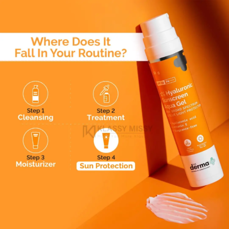 The Derma Co 1% Hyaluronic Sunscreen Aqua Gel SPF50 PA++++ The Derma Co 1% Hyaluronic Sunscreen Aqua Gel SPF50 PA++++