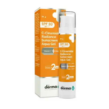 The Derma Co C-Cinamide Radiance Sunscreen Aqua Gel SPF50 PA++++