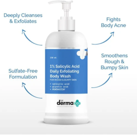 The Derma Co 1% Salicylic Acid Daily Exfoliating Body Wash (250ml) The Derma Co 1% Salicylic Acid Daily Exfoliating Body Wash (250ml)
