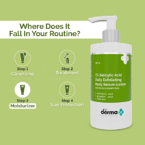 The Derma Co 1% Salicylic Acid Daily Exfoliating Body Serum-Lotion The Derma Co 1% Salicylic Acid Daily Exfoliating Body Serum-Lotion