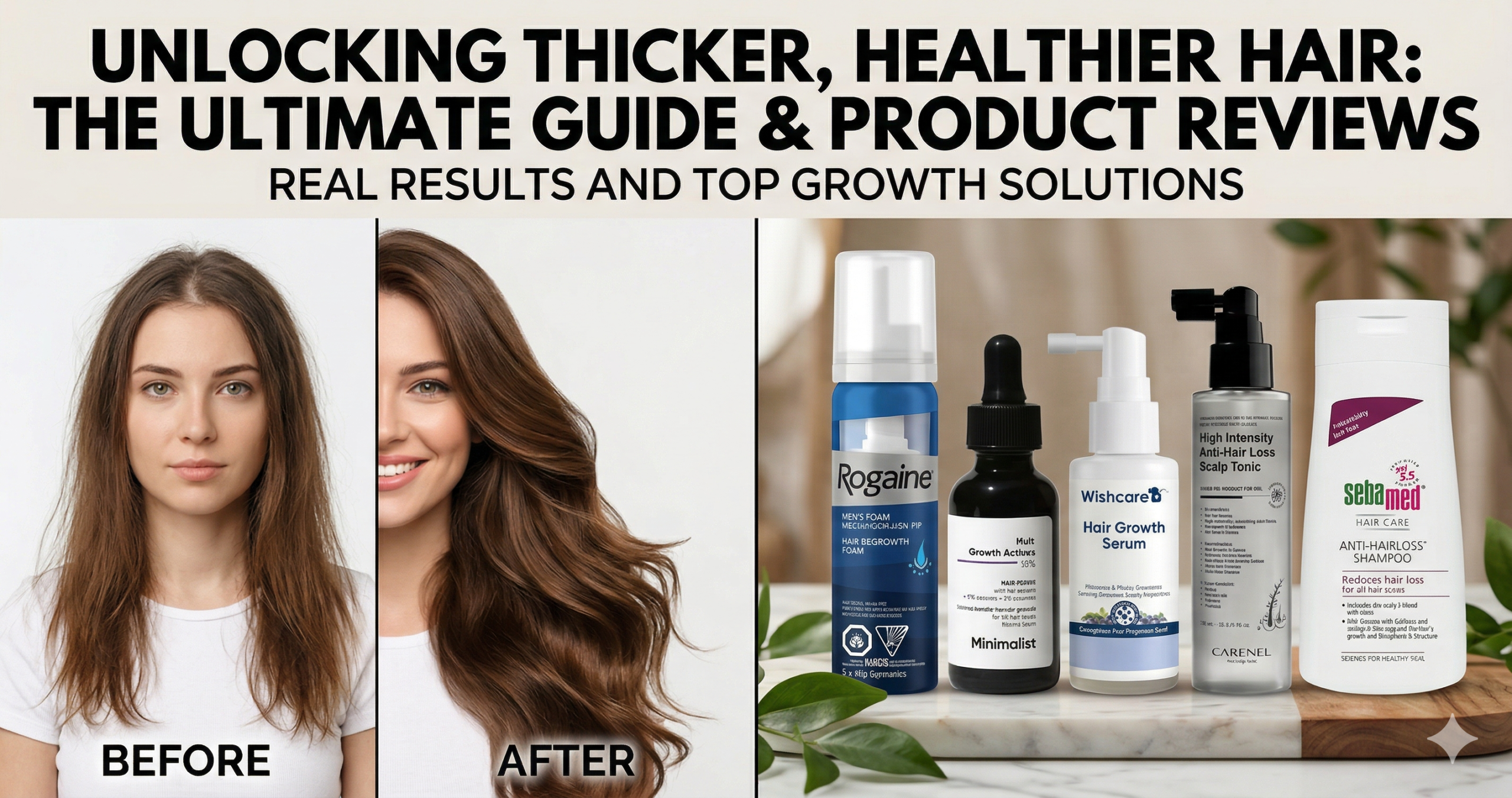 Comparison of best hair growth serums and shampoos