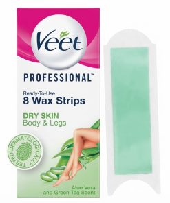 Veet Professional Ready To Use Half Body Wax Strips with Aloe Vera and Green Tea for Dry Skin